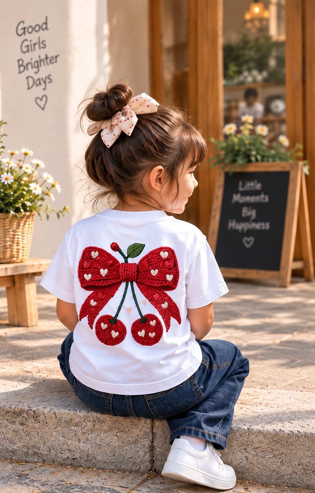 Cherry Bow - Kids Tshirt
