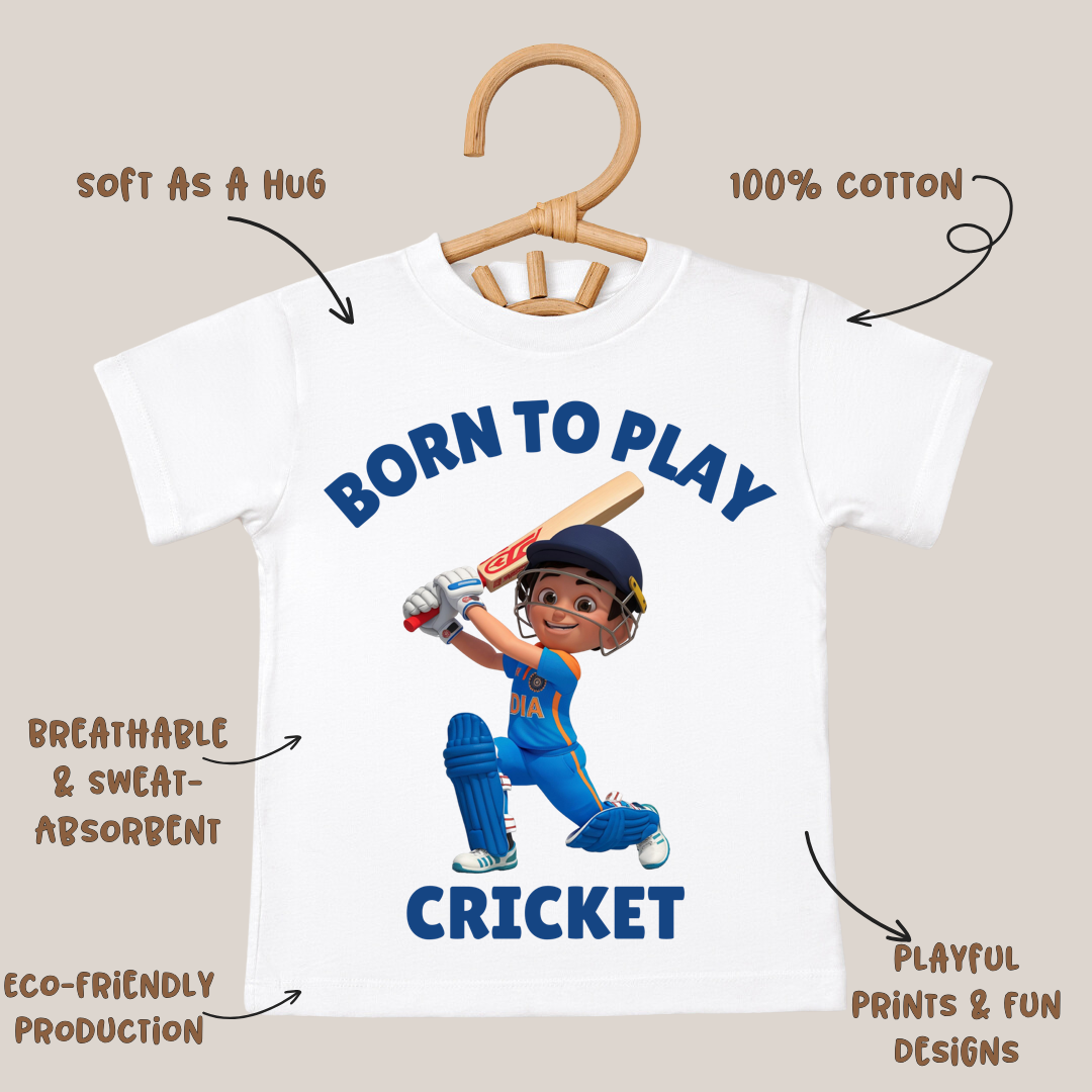 Cricket Print T Shirt for Kids Online India | Kids T Shirt