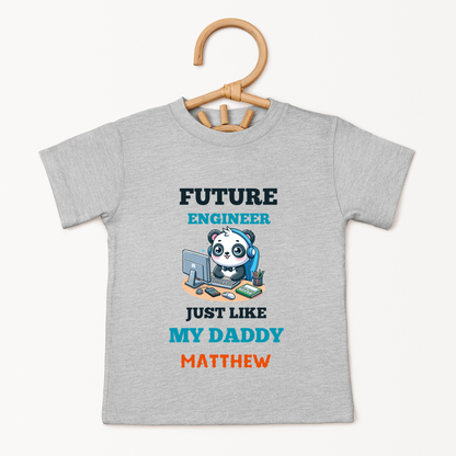 Future Engineer Just Like Daddy - Custom Kids Tee