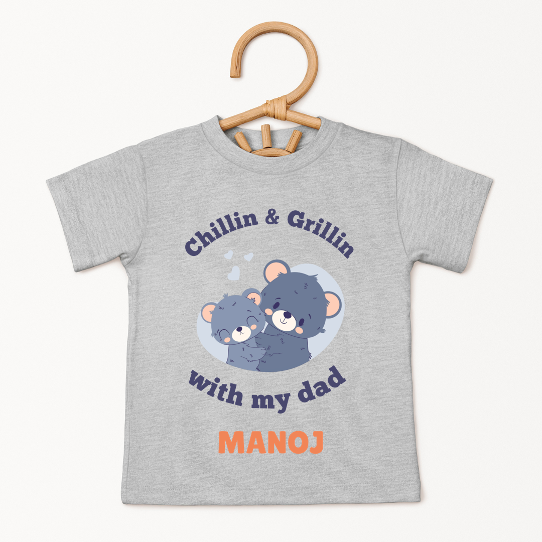 Chilling & Grilling With My Dad - Custom Kids Tshirt