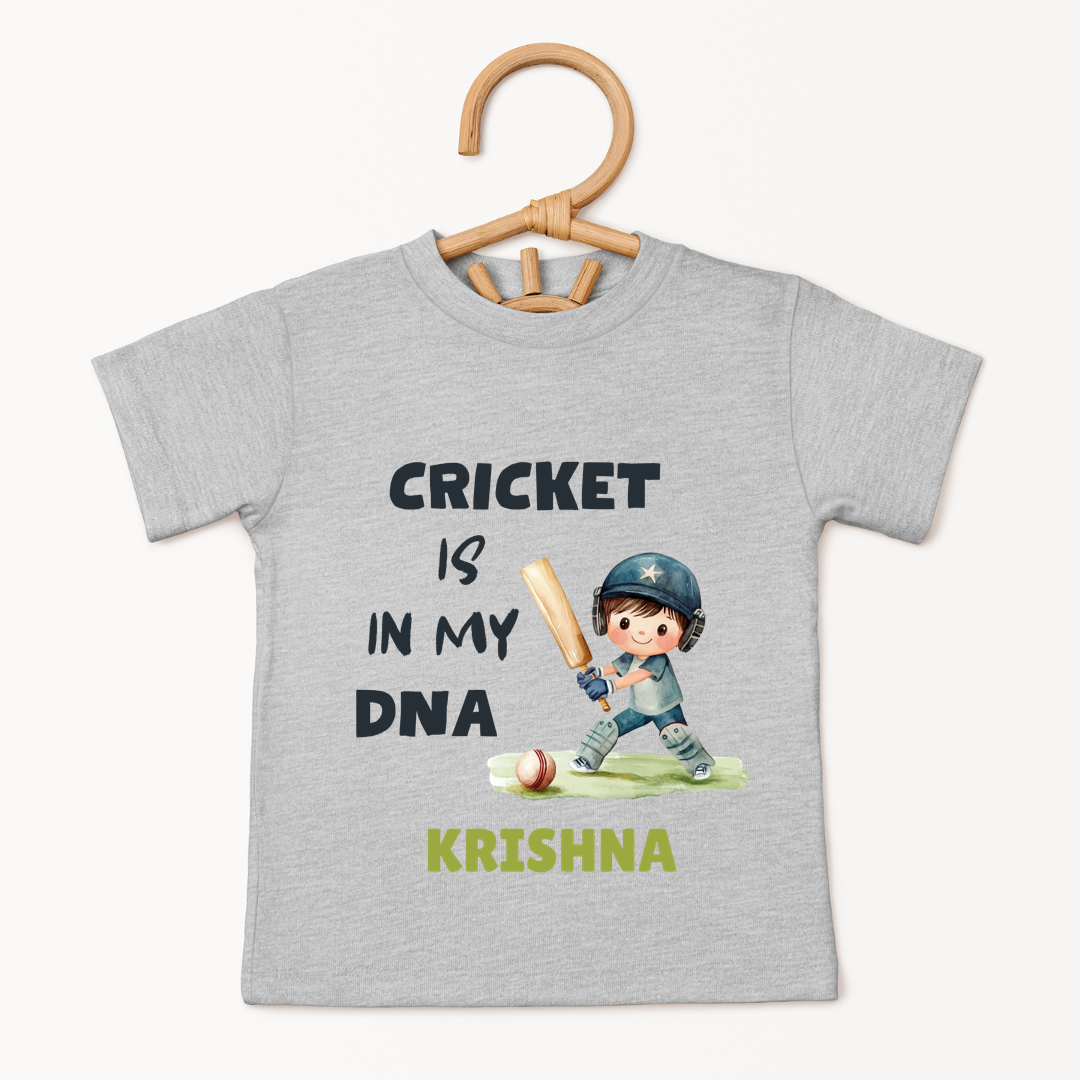 Cricket Is In My DNA - Custom Kids Tee