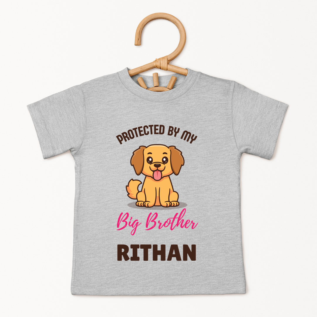 Protected By My Big Brother - Custom Kids Tee
