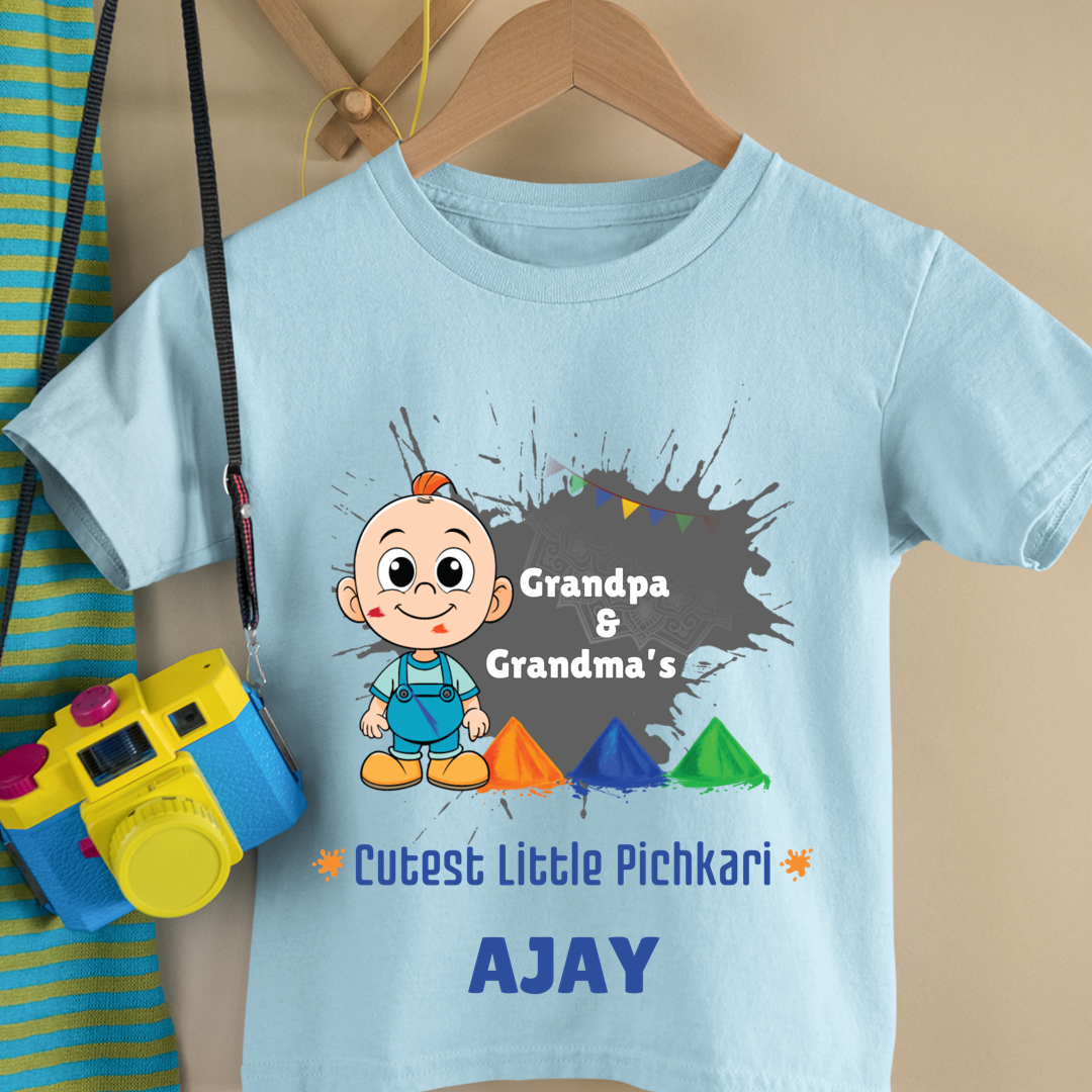 Grandparents Cutest Little Pichkari - Custom Kids Tshirt