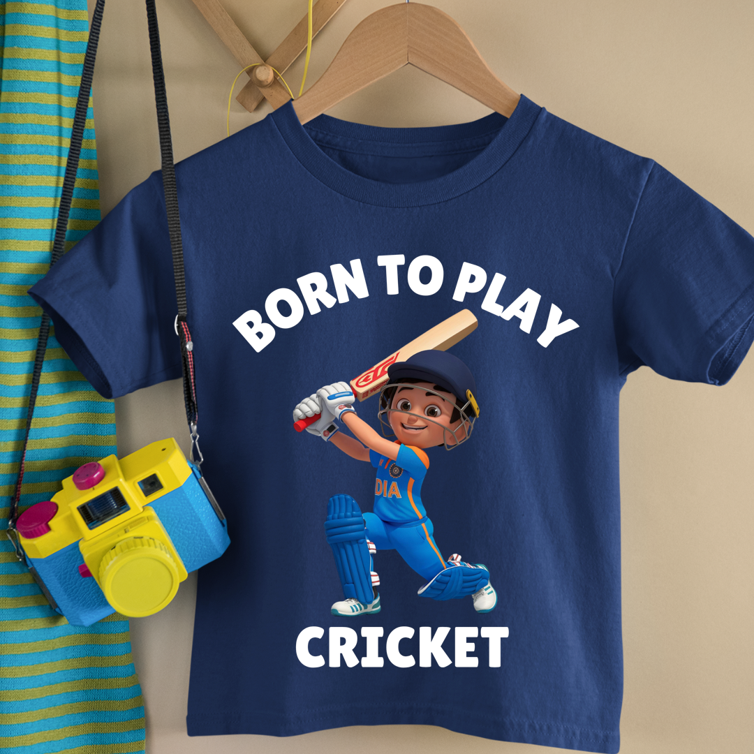 Born To Play Cricket - Kids Tshirt