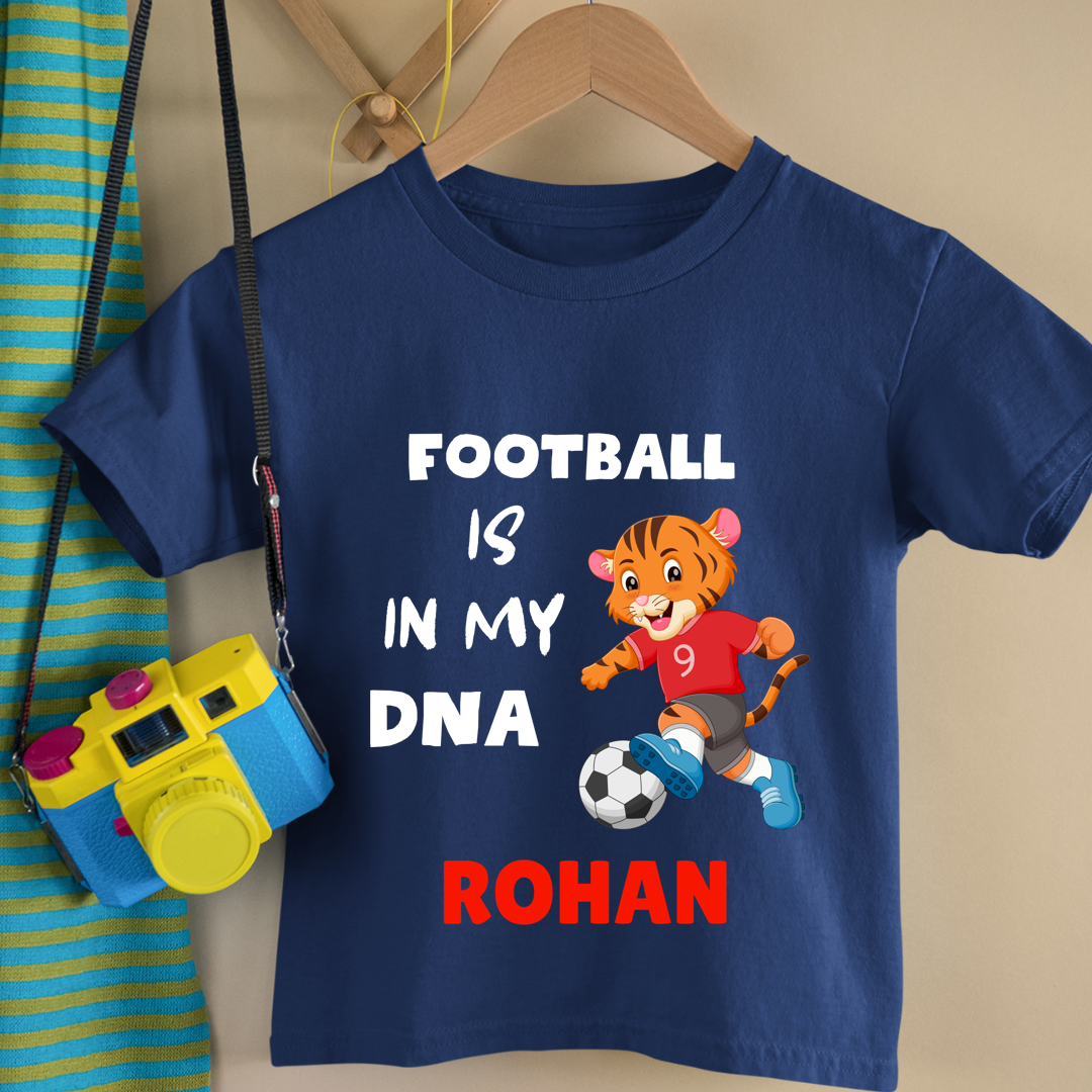 Football Is In My DNA - Customisable Kids Tshirt