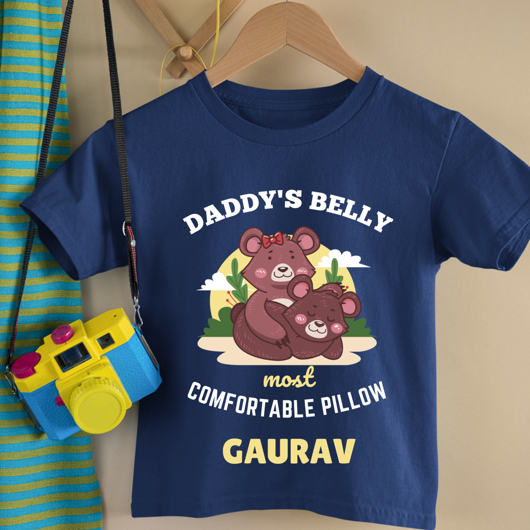 Daddy's Belly Most Comfortable Pillow - Customisable Kids Tshirt