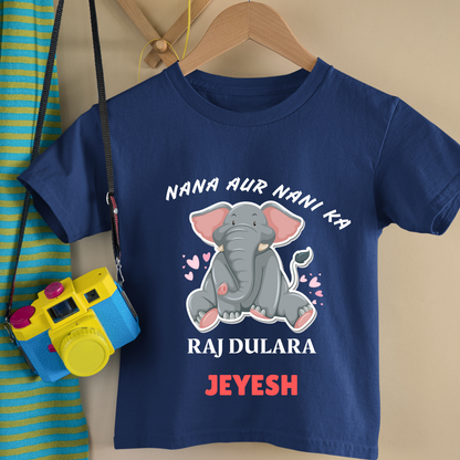 Nana Aur Nani Ka Raj Dulara - Custom Kids Tshirt