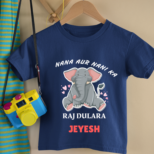 Nana Aur Nani Ka Raj Dulara - Custom Kids Tshirt