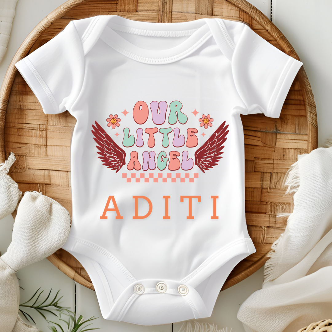 Our Little Angel With Custom Baby Name - Onesie