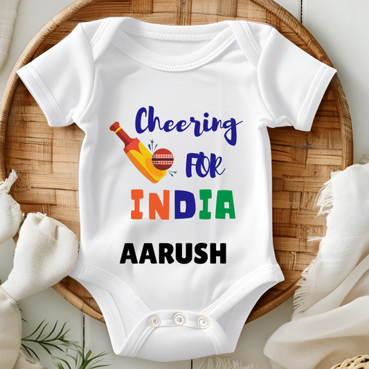Cheering For India - Custom Baby Romper