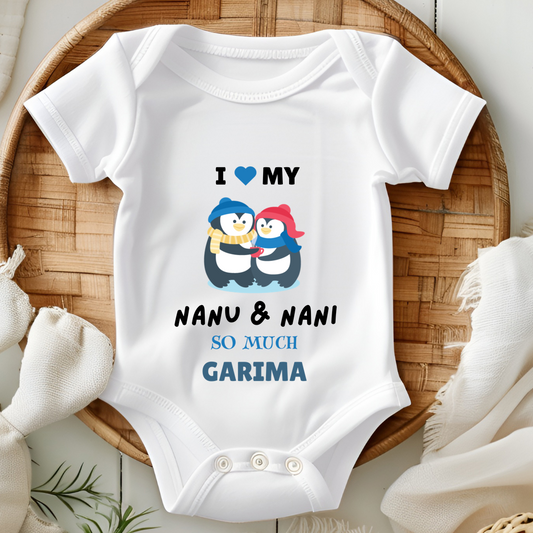 I Love My Nanu & Nani So Much - Custom Baby Romper