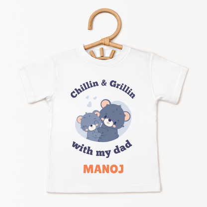 Chilling & Grilling With My Dad - Custom Kids Tshirt