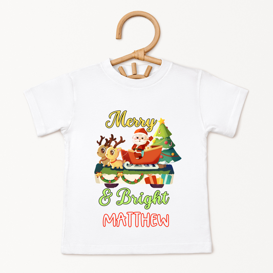 Merry & Bright - Custom Kids Tshirt