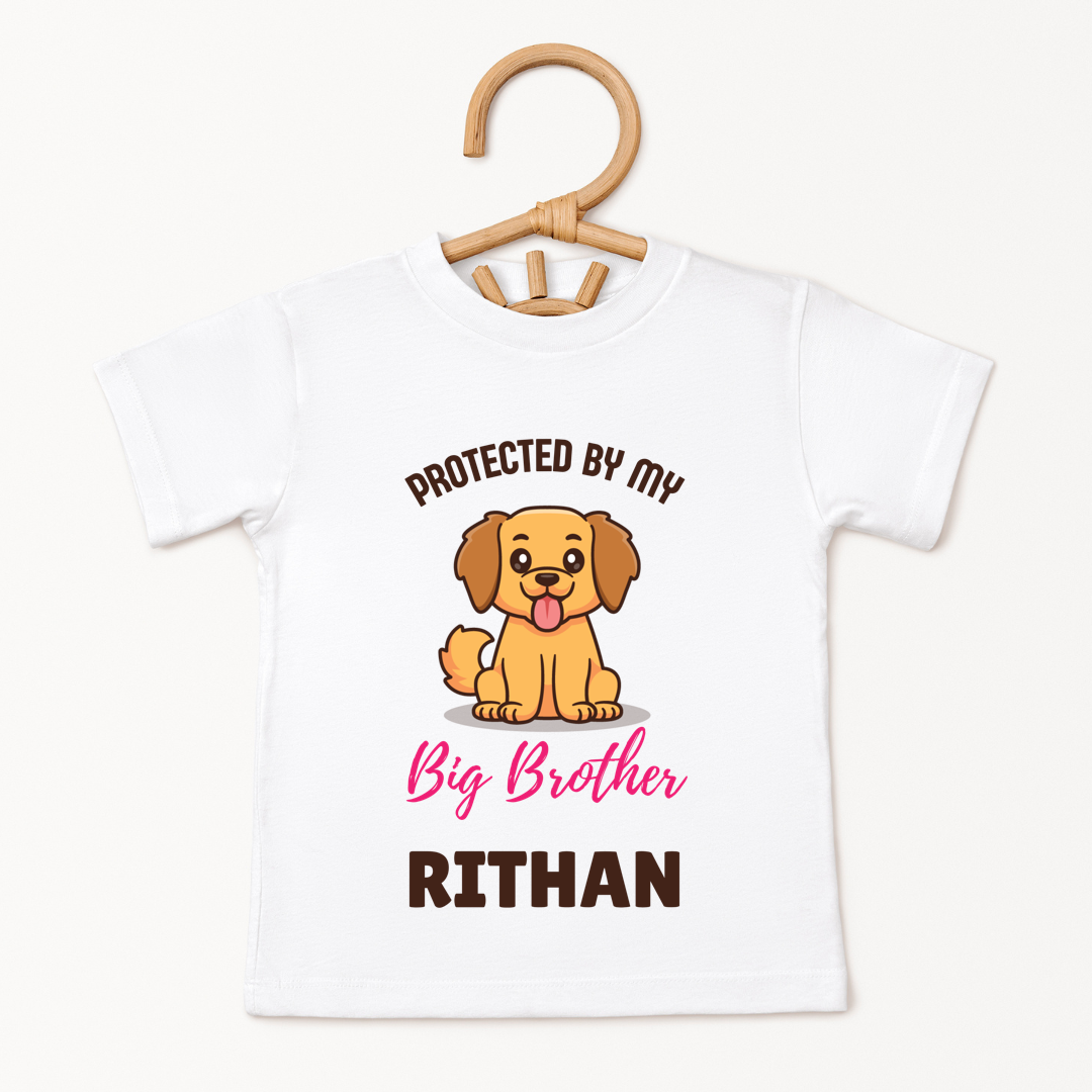 Protected By My Big Brother - Custom Kids Tee