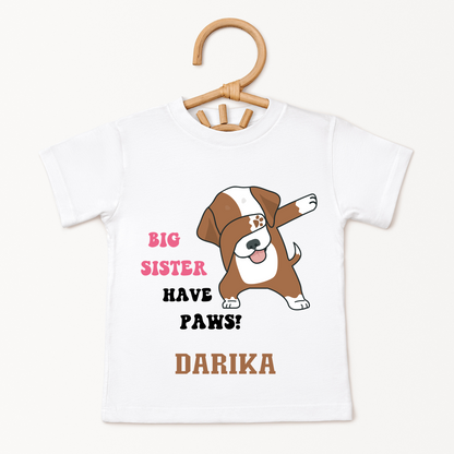 Big Sister Have Paws - Custom Kids Tee