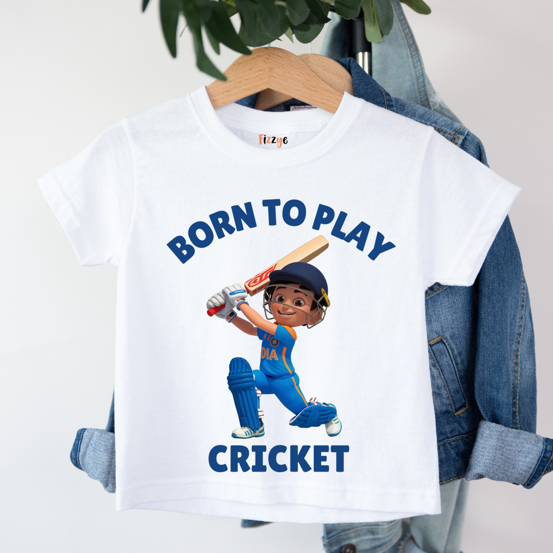 Born To Play Cricket - Kids Tshirt