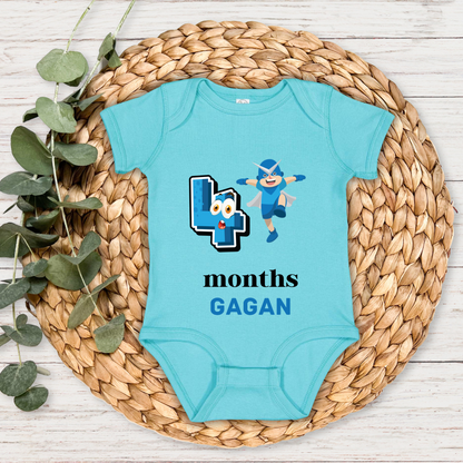 Superhero Four Month Milestone With Custom Baby Name - Romper