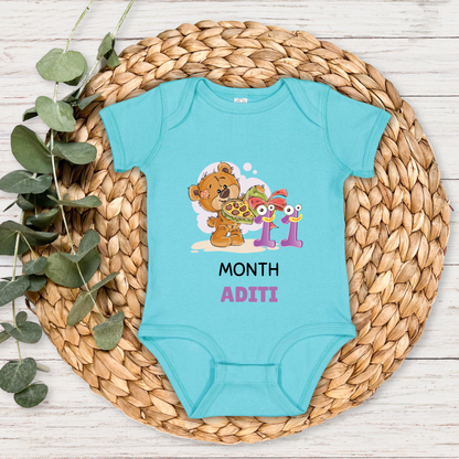 Teddy Eleven Month Milestone With Custom Baby Name - Romper