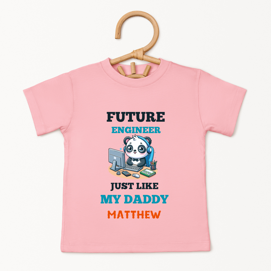 Future Engineer Just Like Daddy - Custom Kids Tee
