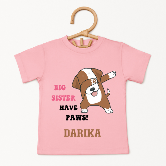Big Sister Have Paws - Custom Kids Tee