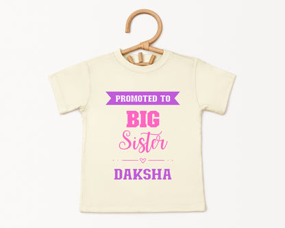 Promoted To Big Sister - Custom Kids Tee