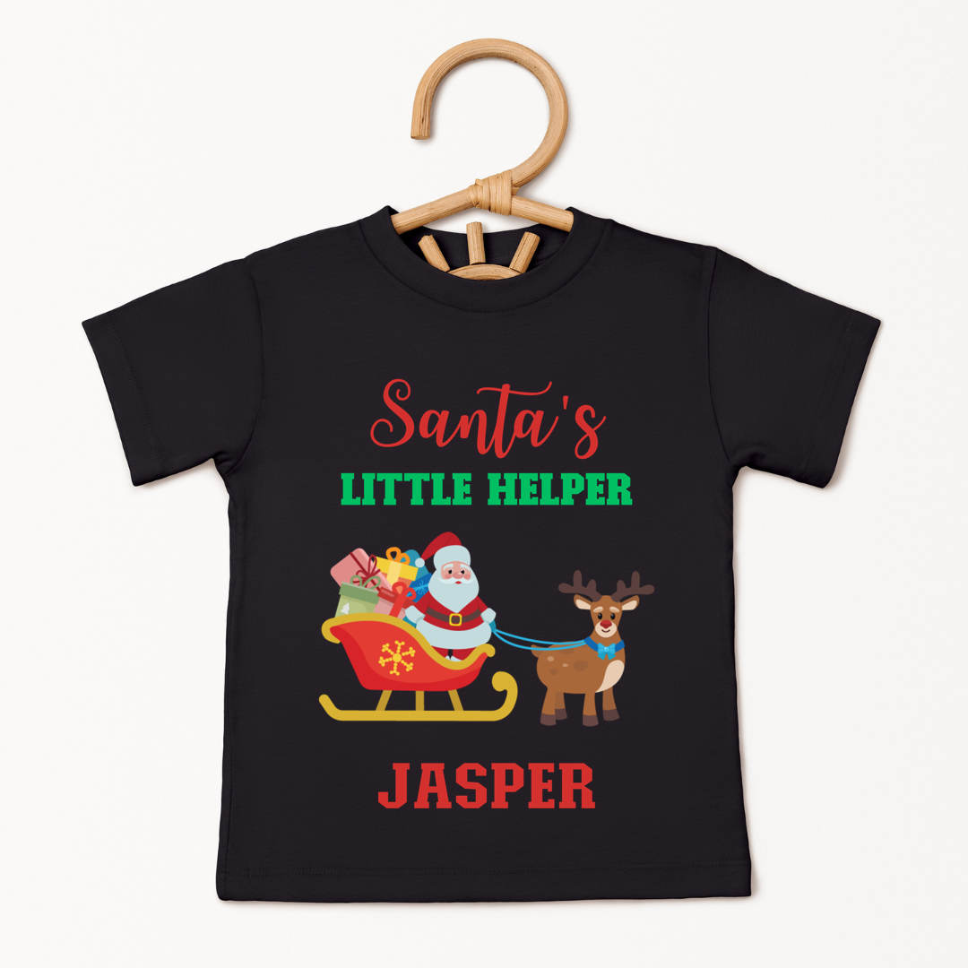 Santas Little Helper - Custom Kids Tshirt