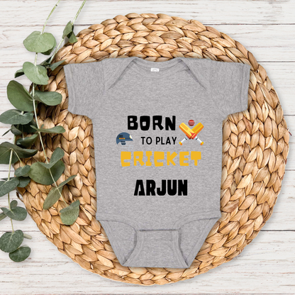 Born To Play Cricket - Custom Baby Romper