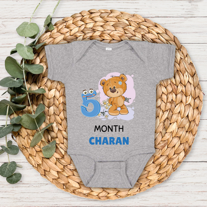 Teddy Five Month Milestone With Custom Baby Name - Romper