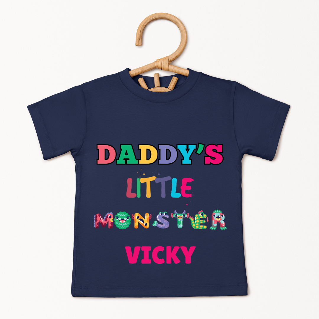 Daddy's Little Monster - Custom Kids Tshirt