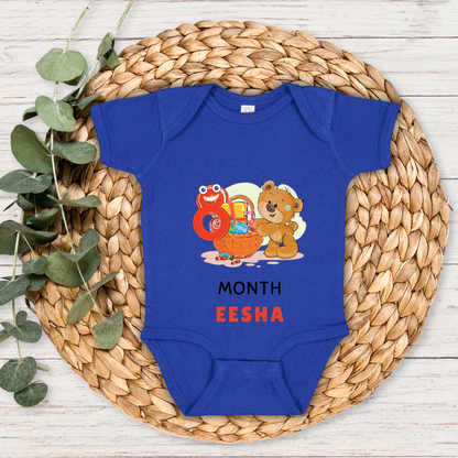 Teddy Eight Month Milestone With Custom Baby Name - Romper