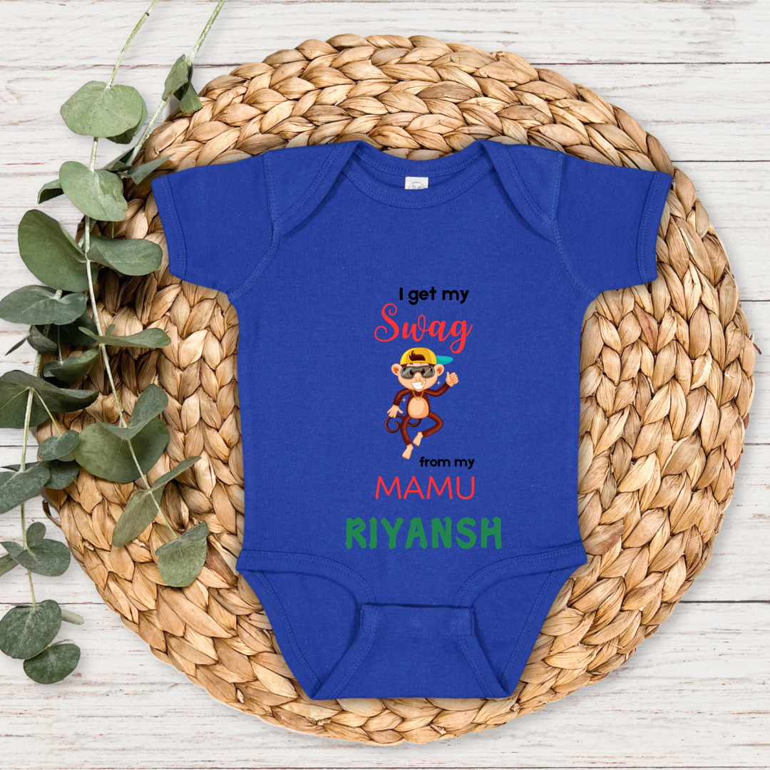 I Get My Swag From My Mamu - Custom Baby Romper