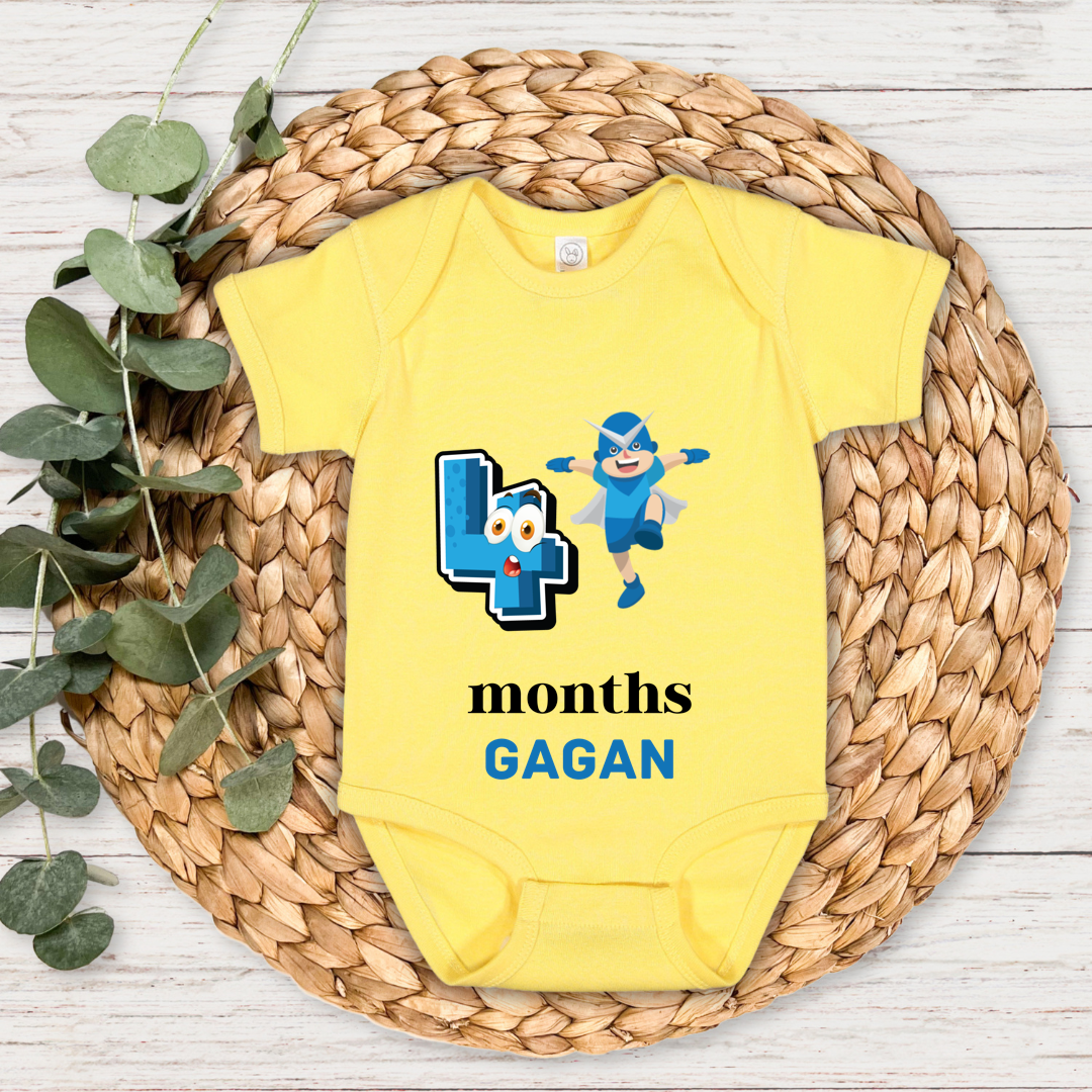 Superhero Four Month Milestone With Custom Baby Name - Romper