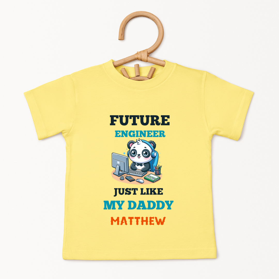 Future Engineer Just Like Daddy - Custom Kids Tee
