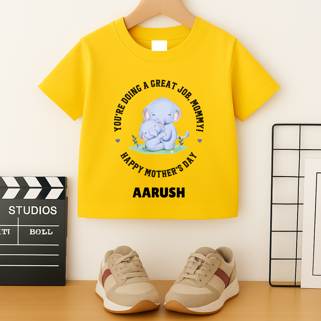 Happy Mother's Day Mom - Personalised Kids Tshirt